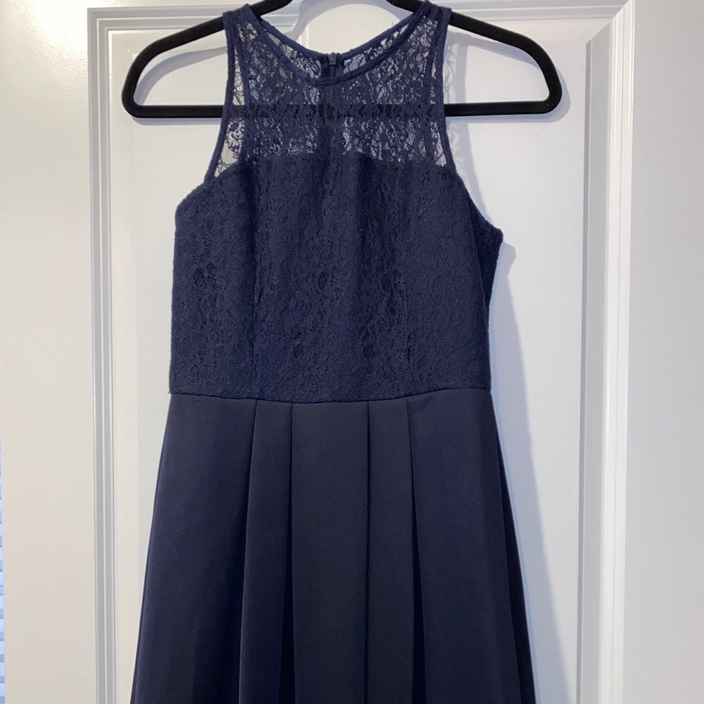 AQUA navy blue formal dress